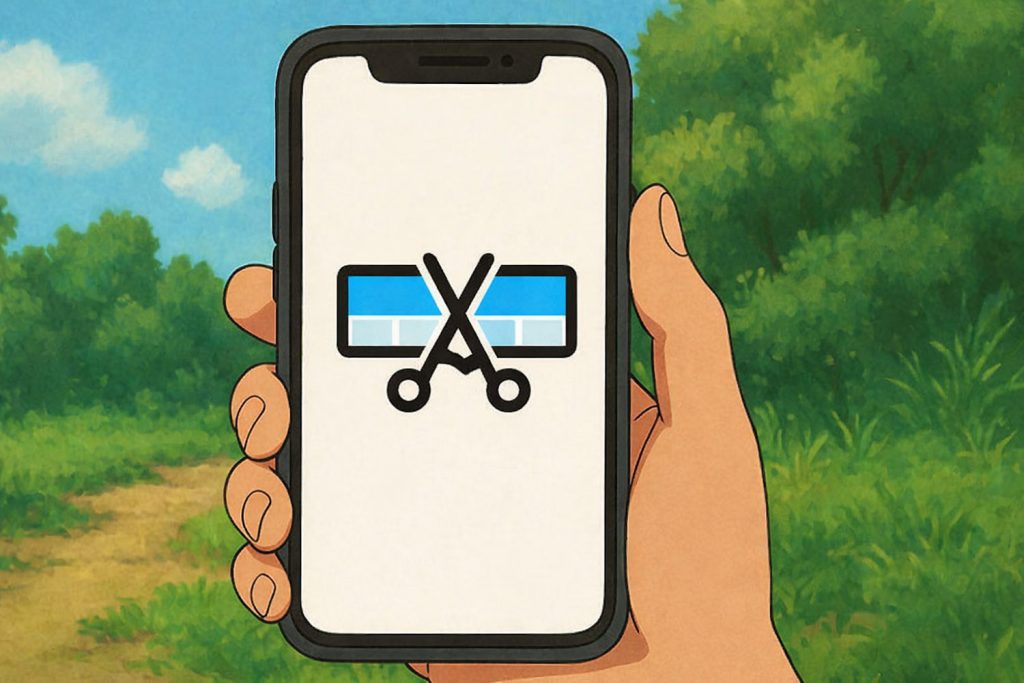 Mobile video editing app interface on smartphone screen, illustrating CapCut APK features and video trimming tools