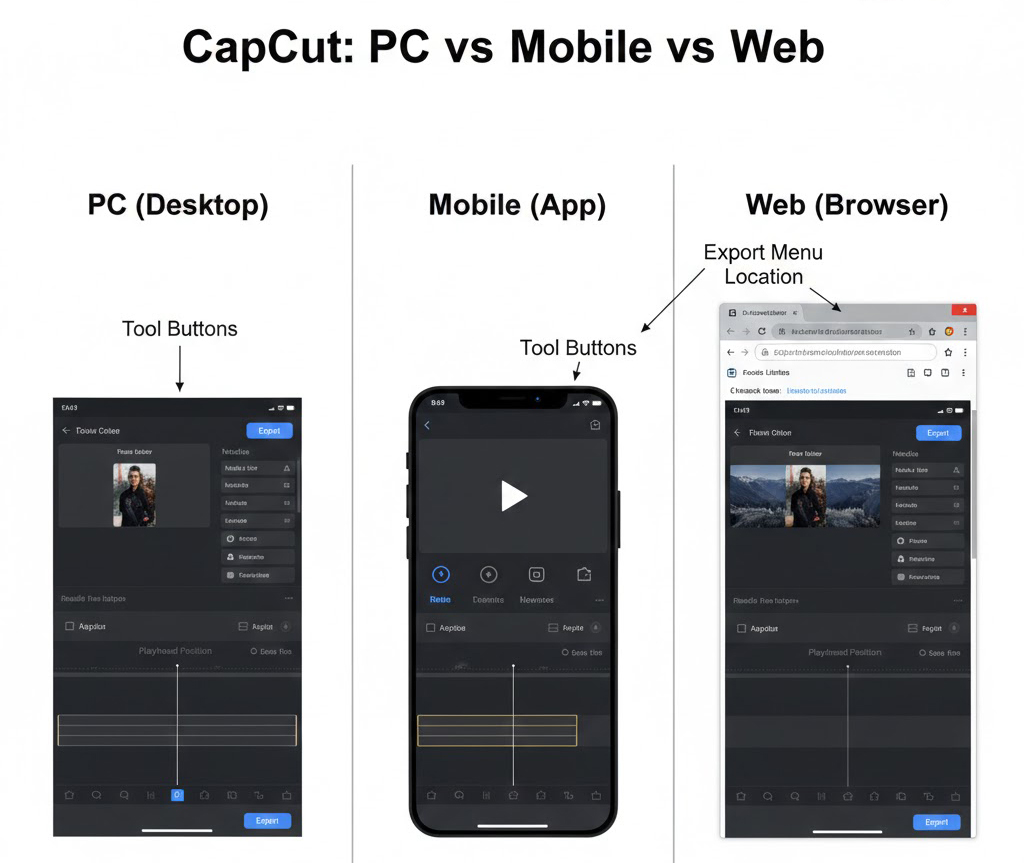 CapCut PC vs Mobile vs Web
